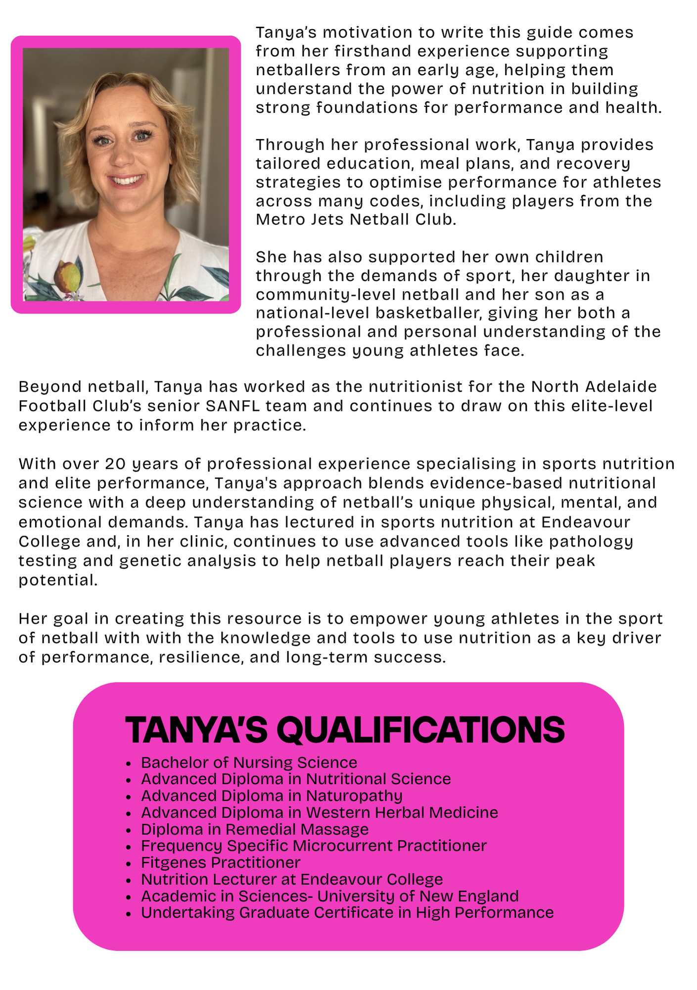 Youth Netballer's Nutrition Guide
